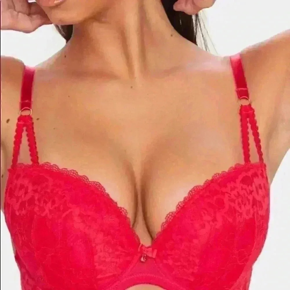 NWT Red Ann Summers DD+ Sexy Lace Plunge Bra 38DD